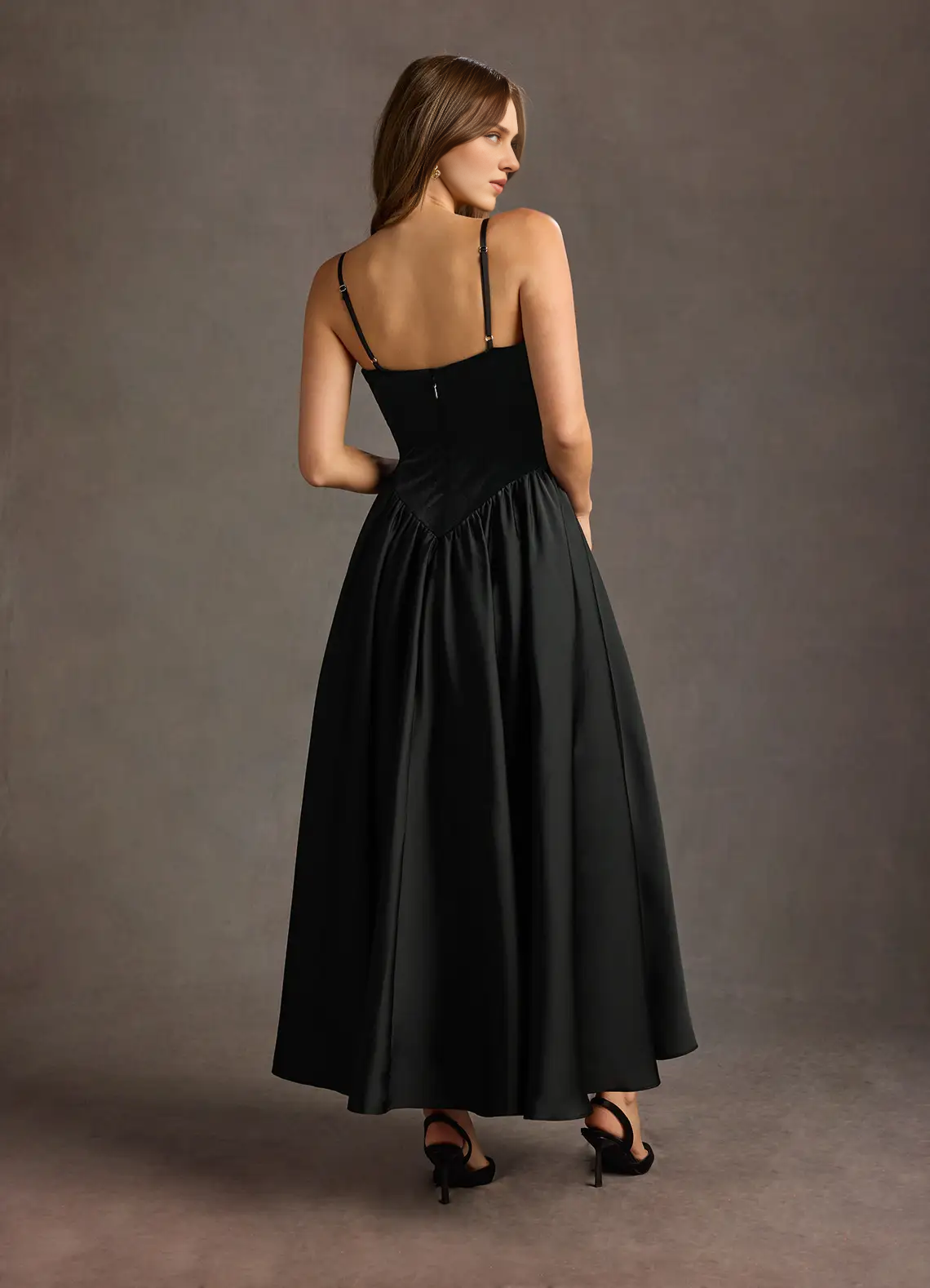 Stores With Prom Dresses Black Spaghetti Straps Sleeveless A-line Prom Dress Simple Formal Wear Dresses